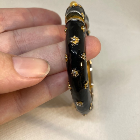 ICONIC Kenneth J Lane GOLD BLACK ENAMEL Panthère Bracelet / CUFF | Panther CUFF - Picture 4 of 11